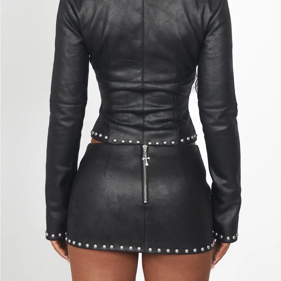 STUDDED ZIP UP CARBON - Picture 2 of 3